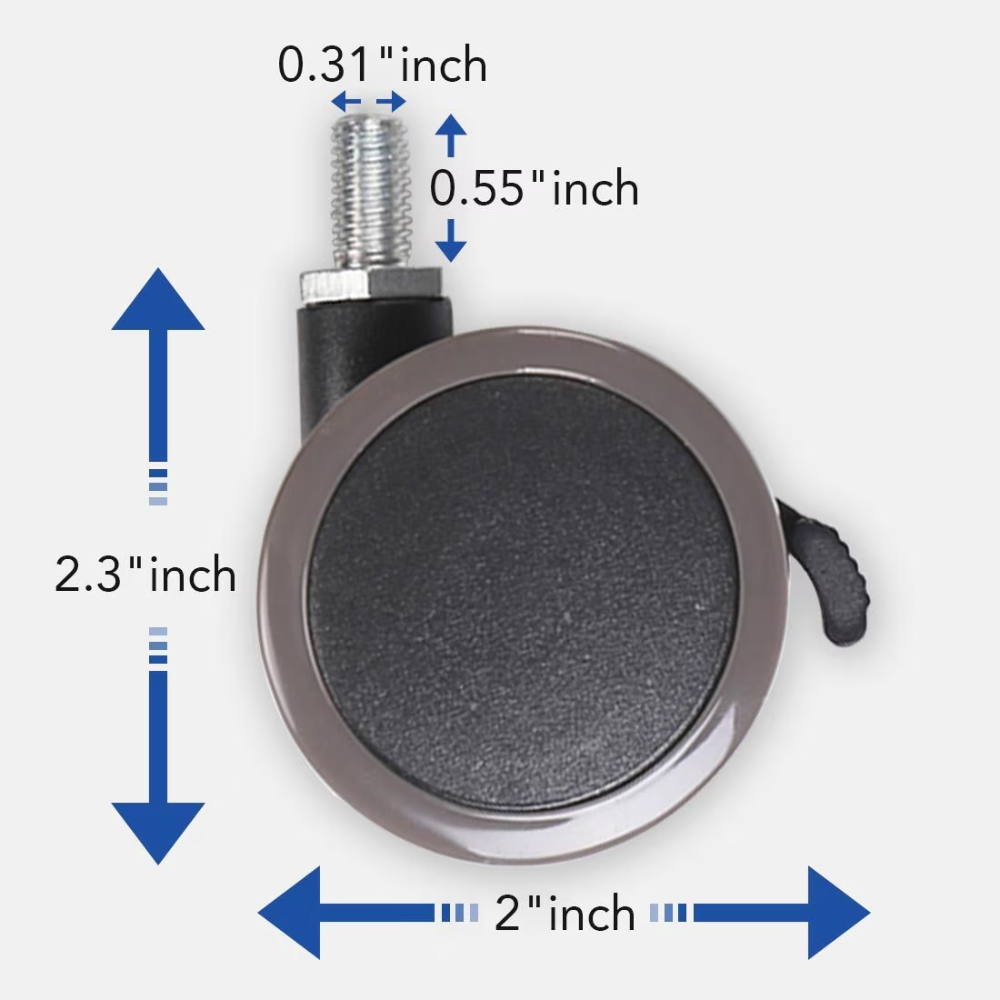 Argussync Heavy-Duty Locking Desk Caster Wheels (Set of 4)