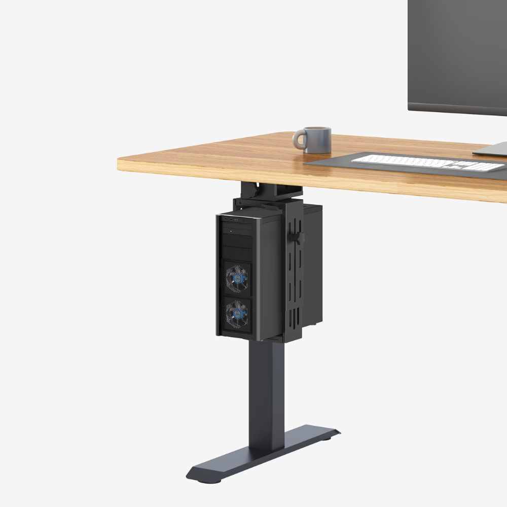 Argussync Heavy-Duty Under-Desk Adjustable CPU Holder