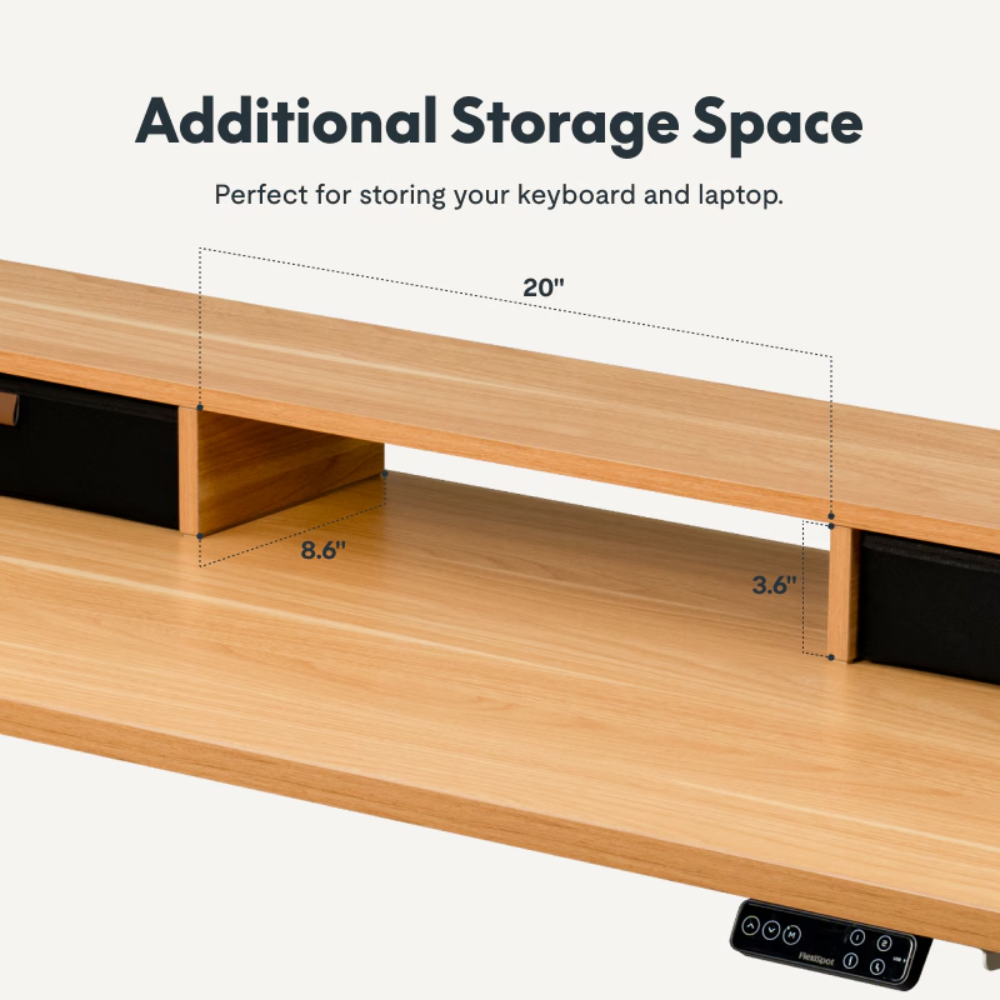 Argussync Dual-Drawer Ergonomic Monitor Riser Stand