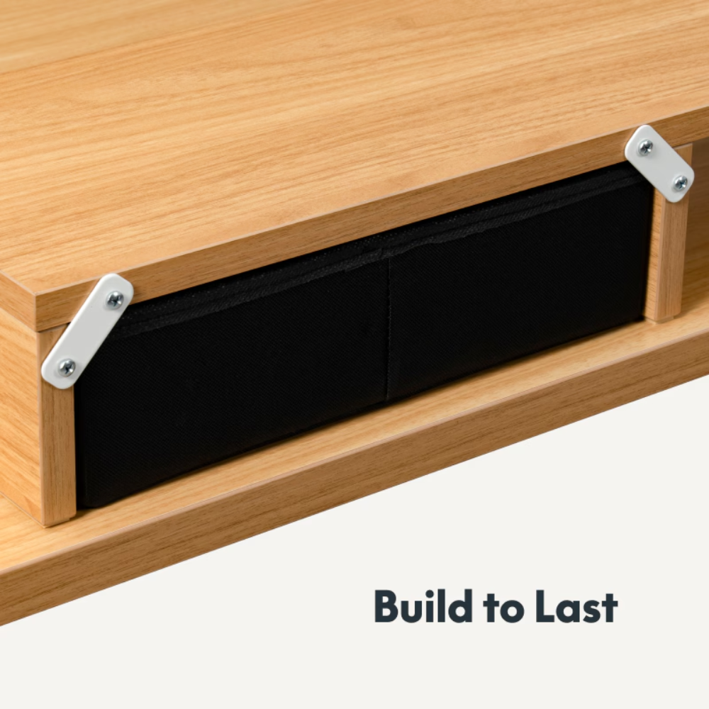 Argussync Dual-Drawer Ergonomic Monitor Riser Stand