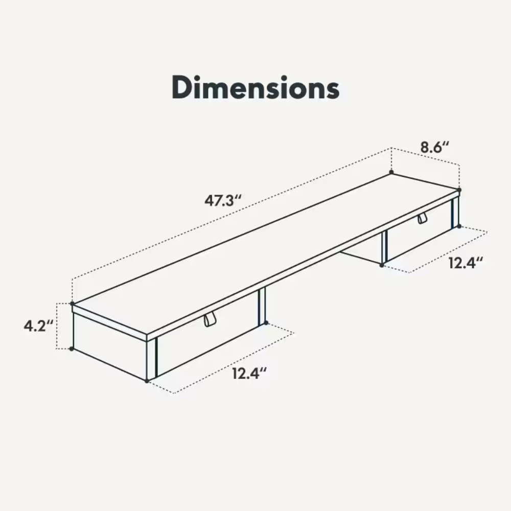 Argussync Dual-Drawer Ergonomic Monitor Riser Stand