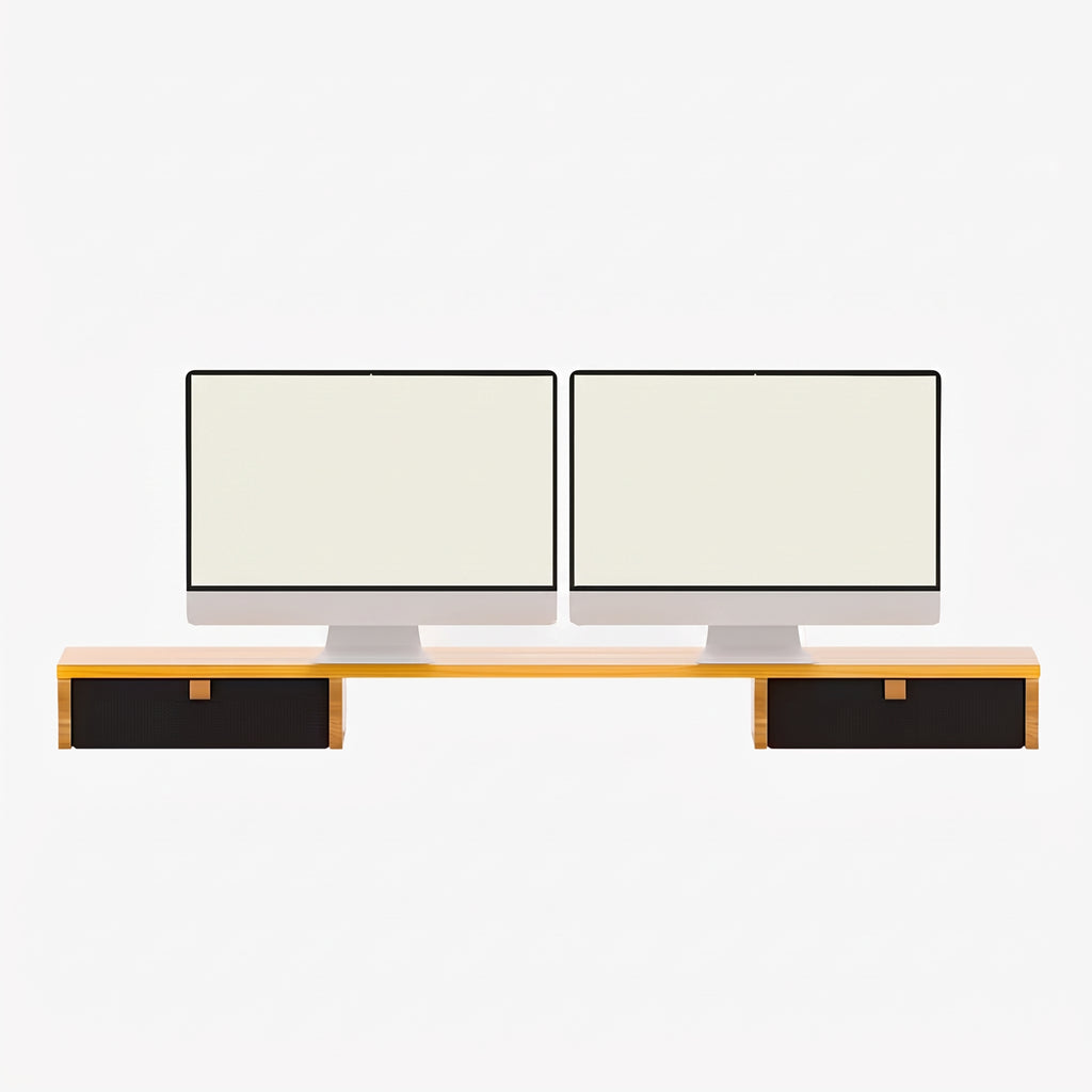 Argussync Dual-Drawer Ergonomic Monitor Riser Stand