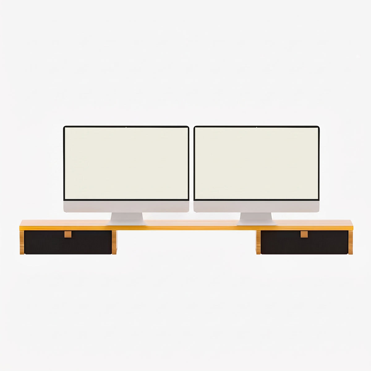 Argussync Dual-Drawer Ergonomic Monitor Riser Stand